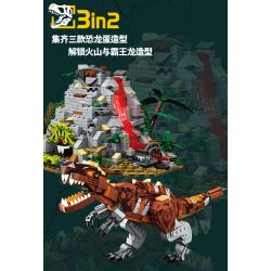 KAIDO KD99009 99009 non  THẾ GIỚI KHỦNG LONG THOÁT KHỎI VỎ 3 MÔ HÌNH VELOCIRAPTOR ANKYLOSAURUS TRICERATOPS bộ đồ chơi xếp lắp ráp ghép mô hình DINOSAUR WORLD 1488 khối