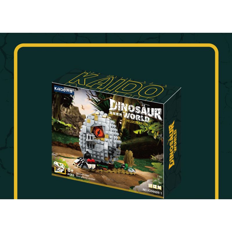 KAIDO KD99009 99009 non  THẾ GIỚI KHỦNG LONG THOÁT KHỎI VỎ 3 MÔ HÌNH VELOCIRAPTOR ANKYLOSAURUS TRICERATOPS bộ đồ chơi xếp lắp ráp ghép mô hình DINOSAUR WORLD 1488 khối