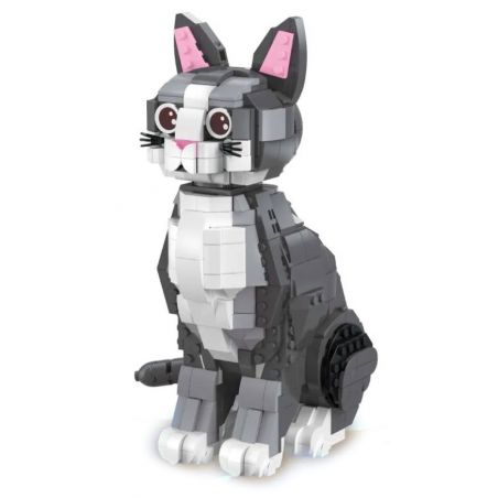 ZHEGAO DZ6118 6118 non  NHỮNG CHÚ MÈO DỄ THƯƠNG ĐANG CHUYỂN SANG MÀU XÁM bộ đồ chơi xếp lắp ráp ghép mô hình Creator CUTE CAT COMES Sáng Tạo 805 khối