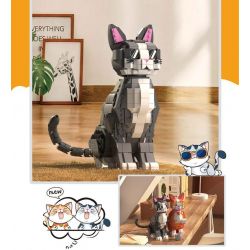 ZHEGAO DZ6118 6118 non  NHỮNG CHÚ MÈO DỄ THƯƠNG ĐANG CHUYỂN SANG MÀU XÁM bộ đồ chơi xếp lắp ráp ghép mô hình Creator CUTE CAT COMES Sáng Tạo 805 khối