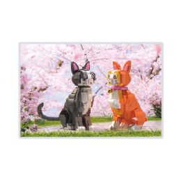 ZHEGAO DZ6118 6118 non  NHỮNG CHÚ MÈO DỄ THƯƠNG ĐANG CHUYỂN SANG MÀU XÁM bộ đồ chơi xếp lắp ráp ghép mô hình Creator CUTE CAT COMES Sáng Tạo 805 khối