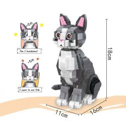 ZHEGAO DZ6118 6118 non  NHỮNG CHÚ MÈO DỄ THƯƠNG ĐANG CHUYỂN SANG MÀU XÁM bộ đồ chơi xếp lắp ráp ghép mô hình Creator CUTE CAT COMES Sáng Tạo 805 khối