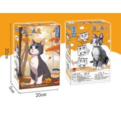 ZHEGAO DZ6118 6118 non  NHỮNG CHÚ MÈO DỄ THƯƠNG ĐANG CHUYỂN SANG MÀU XÁM bộ đồ chơi xếp lắp ráp ghép mô hình Creator CUTE CAT COMES Sáng Tạo 805 khối
