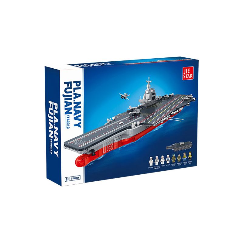 JIESTAR FF40010 40010 non  TÀU SÂN BAY PHÚC KIẾN bộ đồ chơi xếp lắp ráp ghép mô hình Military Army PLA.NAVY FUJIAN Quân Sự Bộ Đội 3168 khối