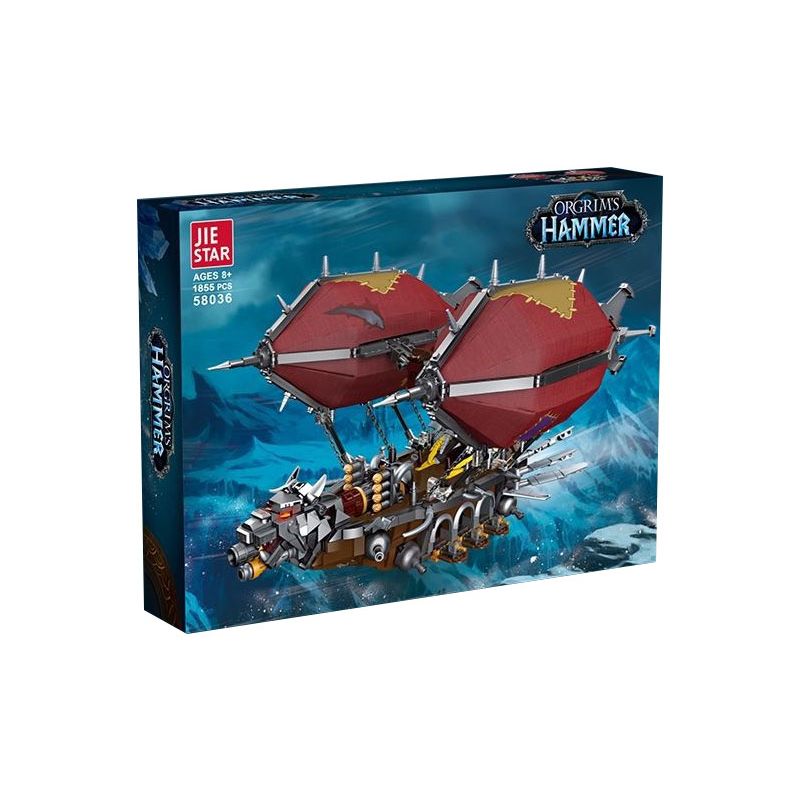 JIESTAR 58036 non  KHÍ CẦU bộ đồ chơi xếp lắp ráp ghép mô hình Movie & Game ORGRIMS HAMMER Phim Và Trò Chơi 1855 khối