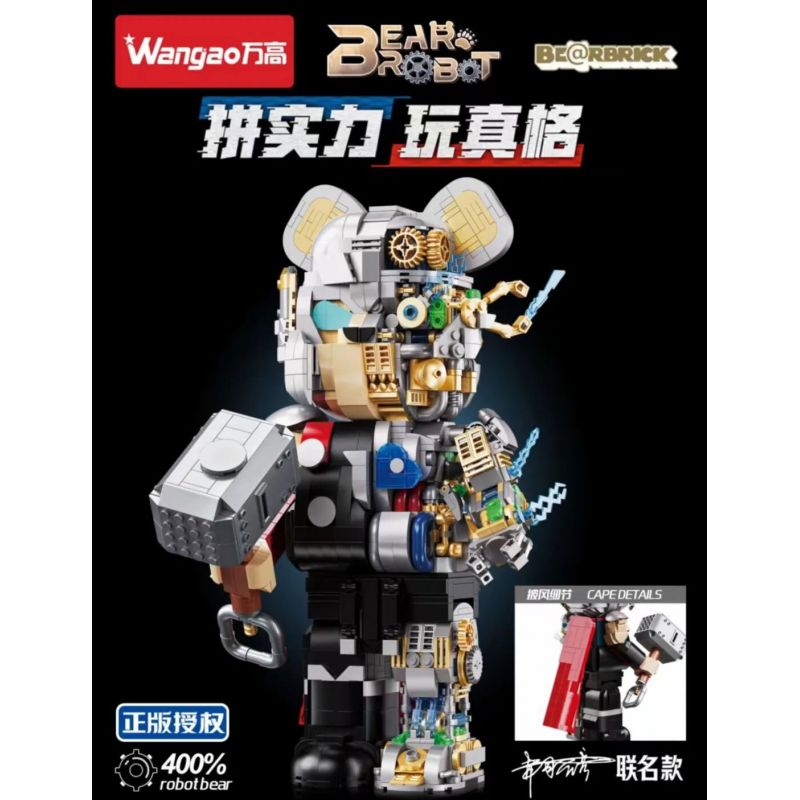 WANGAO 188011 non  GẤU CƠ THOR 400% bộ đồ chơi xếp lắp ráp ghép mô hình