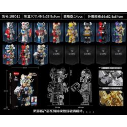 WANGAO 188011 non  GẤU CƠ THOR 400% bộ đồ chơi xếp lắp ráp ghép mô hình