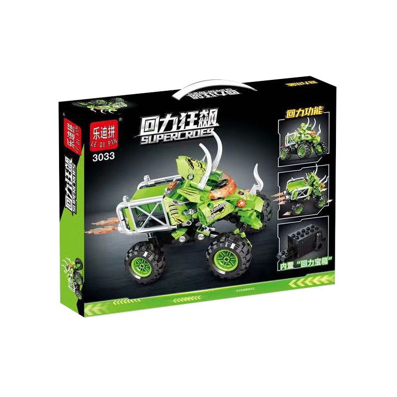 LEDIPIN 3033 non  JAI ALAI RUSH XE TẢI QUÁI VẬT XANH bộ đồ chơi xếp lắp ráp ghép mô hình  SUPERCROES Kỹ Thuật Công Nghệ Cao Mô Hình Phương Tiện 349 khối