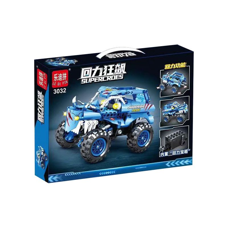 LEDIPIN 3032 non  ĐUA XE KÉO NGƯỢC TẢI QUÁI VẬT MÀU XANH TRỞ LẠI bộ đồ chơi xếp lắp ráp ghép mô hình  SUPERCROES Kỹ Thuật Công Nghệ Cao Mô Hình Phương Tiện 352 khối