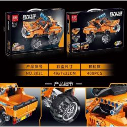 LEDIPIN 3031 non  KÉO LẠI RUSH XE TẢI QUÁI VẬT MÀU CAM bộ đồ chơi xếp lắp ráp ghép mô hình  SUPERCROES Kỹ Thuật Công Nghệ Cao Mô Hình Phương Tiện 408 khối