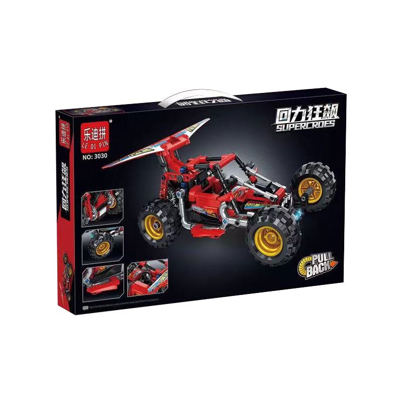 LEDIPIN 3030 non  ĐUA XE KÉO LÙI MÀU ĐỎ BUGGY bộ đồ chơi xếp lắp ráp ghép mô hình  SUPERCROES Kỹ Thuật Công Nghệ Cao Mô Hình Phương Tiện 402 khối
