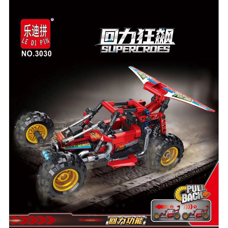 LEDIPIN 3030 non  ĐUA XE KÉO LÙI MÀU ĐỎ BUGGY bộ đồ chơi xếp lắp ráp ghép mô hình  SUPERCROES Kỹ Thuật Công Nghệ Cao Mô Hình Phương Tiện 402 khối