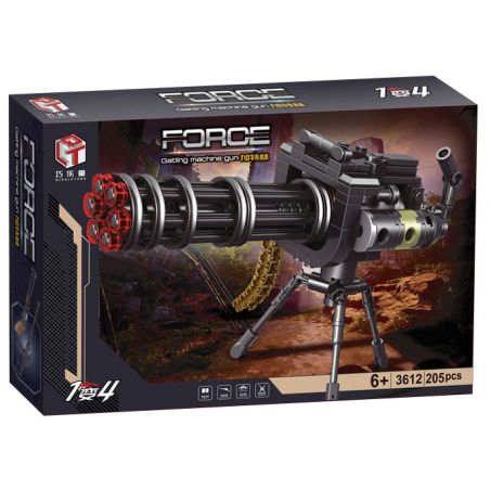 QIAO LE TONG 3612 non  GATLING bộ đồ chơi xếp lắp ráp ghép mô hình Military Army GATLING MACHINE GUN Quân Sự Bộ Đội 205 khối