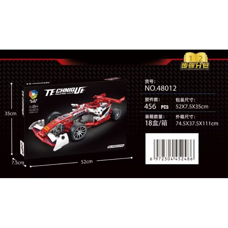 JIQILE 48012 non  XE ĐUA CÔNG THỨC F1 KÉO LÙI bộ đồ chơi xếp lắp ráp ghép mô hình  Kỹ Thuật Công Nghệ Cao Mô Hình Phương Tiện 456 khối