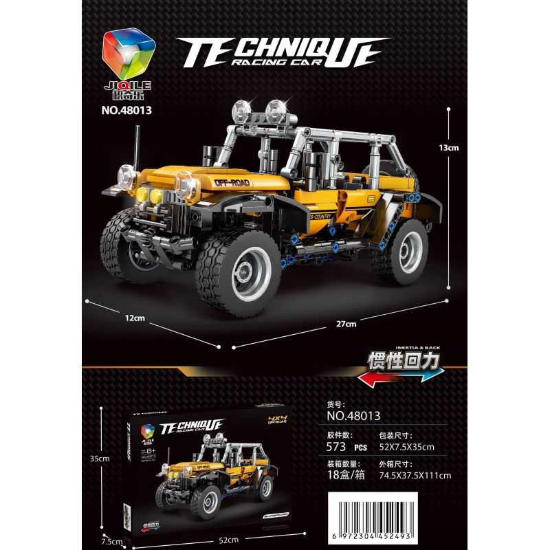 JIQILE 48013 non  XE KÉO LÙI WRANGLER bộ đồ chơi xếp lắp ráp ghép mô hình  Kỹ Thuật Công Nghệ Cao Mô Hình Phương Tiện 573 khối