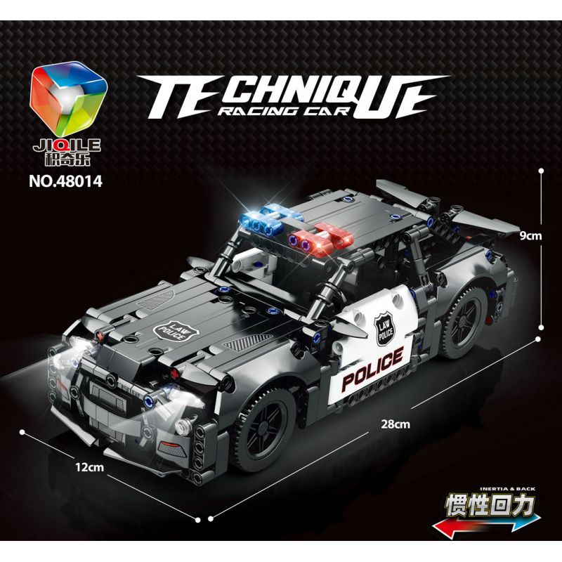 JIQILE 48014 non  XE CẢNH SÁT KÉO LẠI bộ đồ chơi xếp lắp ráp ghép mô hình  Kỹ Thuật Công Nghệ Cao Mô Hình Phương Tiện 487 khối