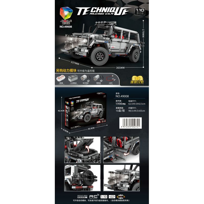 JIQILE 49008 non  XE ĐỊA HÌNH BIG tỷ lệ 1:10 bộ đồ chơi xếp lắp ráp ghép mô hình  Kỹ Thuật Công Nghệ Cao Mô Hình Phương Tiện 1998 khối