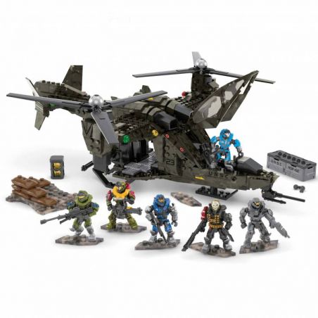 MEGA BLOKS HDP62 non  HALO CHIM ƯNG VƯƠN TỚI bộ đồ chơi xếp lắp ráp ghép mô hình Movie & Game HALO UNSC FALCON SWEEP Phim Và Trò Chơi 748 khối