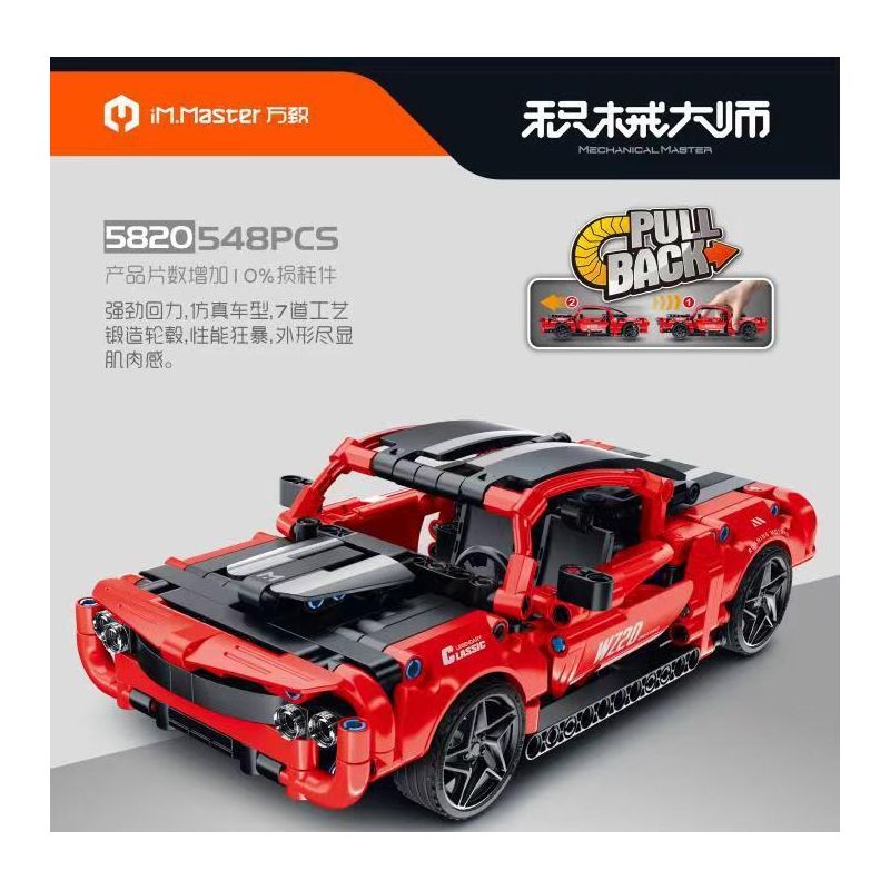 IM.MASTER QIHUI 5820 non  BẬC THẦY MÁY MÓC XE THỂ THAO DODGE CHALLENGER bộ đồ chơi xếp lắp ráp ghép mô hình  Kỹ Thuật Công Nghệ Cao Mô Hình Phương Tiện 548 khối