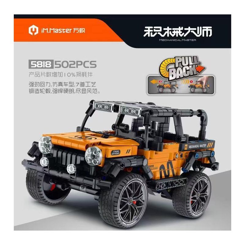 IM.MASTER QIHUI 5818 TOP TOY 5818 non  BẬC THẦY TÍCH LŨY XE JEEP WRANGLER KÉO LÙI bộ đồ chơi xếp lắp ráp ghép mô hình  Kỹ Thuật Công Nghệ Cao Mô Hình Phương Tiện 502 khối