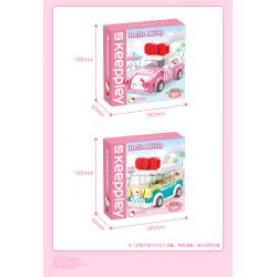 KEEPPLEY K20806 20806 non  XE SANRIO BUÝT MINI HELLO KITTY bộ đồ chơi xếp lắp ráp ghép mô hình