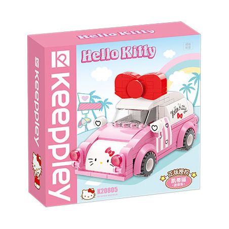 KEEPPLEY K20805 20805 non  XE SANRIO Ô TÔ MINI HELLO KITTY bộ đồ chơi xếp lắp ráp ghép mô hình