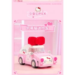 KEEPPLEY K20805 20805 non  XE SANRIO Ô TÔ MINI HELLO KITTY bộ đồ chơi xếp lắp ráp ghép mô hình