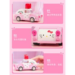 KEEPPLEY K20805 20805 non  XE SANRIO Ô TÔ MINI HELLO KITTY bộ đồ chơi xếp lắp ráp ghép mô hình