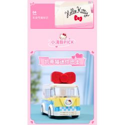KEEPPLEY K20805 20805 non  XE SANRIO Ô TÔ MINI HELLO KITTY bộ đồ chơi xếp lắp ráp ghép mô hình