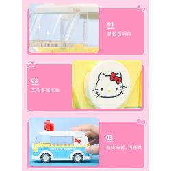 KEEPPLEY K20805 20805 non  XE SANRIO Ô TÔ MINI HELLO KITTY bộ đồ chơi xếp lắp ráp ghép mô hình