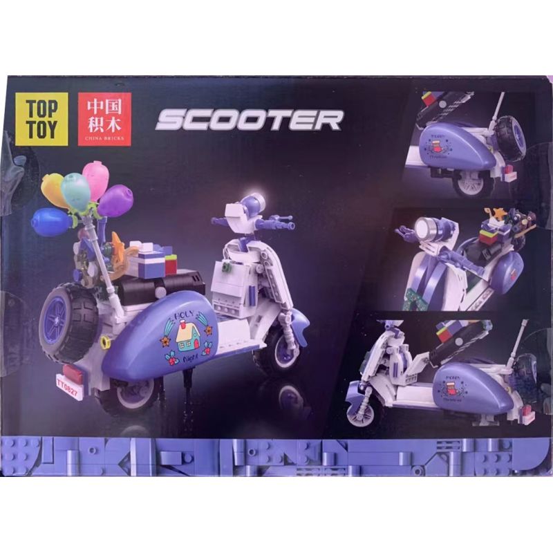 ZHEGAO 00382 non  NIỀM VUI MÙA HÈ XE MÔ TÔ GIÁNG SINH bộ đồ chơi xếp lắp ráp ghép mô hình Creator MERRY CHRISTMAS SCOOTER Sáng Tạo