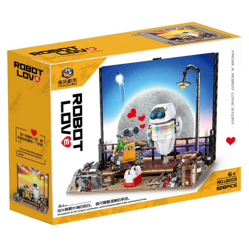 THULE L8003 8003 non  WALL-E VÀ EVA bộ đồ chơi xếp lắp ráp ghép mô hình Movie & Game ROBOT LOVE Phim Và Trò Chơi 1128 khối