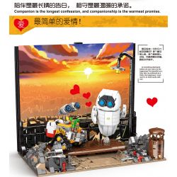 THULE L8003 8003 non  WALL-E VÀ EVA bộ đồ chơi xếp lắp ráp ghép mô hình Movie & Game ROBOT LOVE Phim Và Trò Chơi 1128 khối