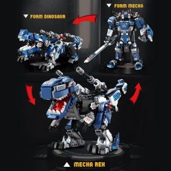 REOBRIX 33002 non  BA LOÀI KHỦNG LONG CƠ KHÍ BIẾN HÌNH TYRANNOSAURUS REX DINOSAUR MECHA bộ đồ chơi xếp lắp ráp ghép mô hình Creator MECHA DINO MECHA REX Sáng Tạo 940 khối