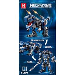 REOBRIX 33002 non  BA LOÀI KHỦNG LONG CƠ KHÍ BIẾN HÌNH TYRANNOSAURUS REX DINOSAUR MECHA bộ đồ chơi xếp lắp ráp ghép mô hình Creator MECHA DINO MECHA REX Sáng Tạo 940 khối