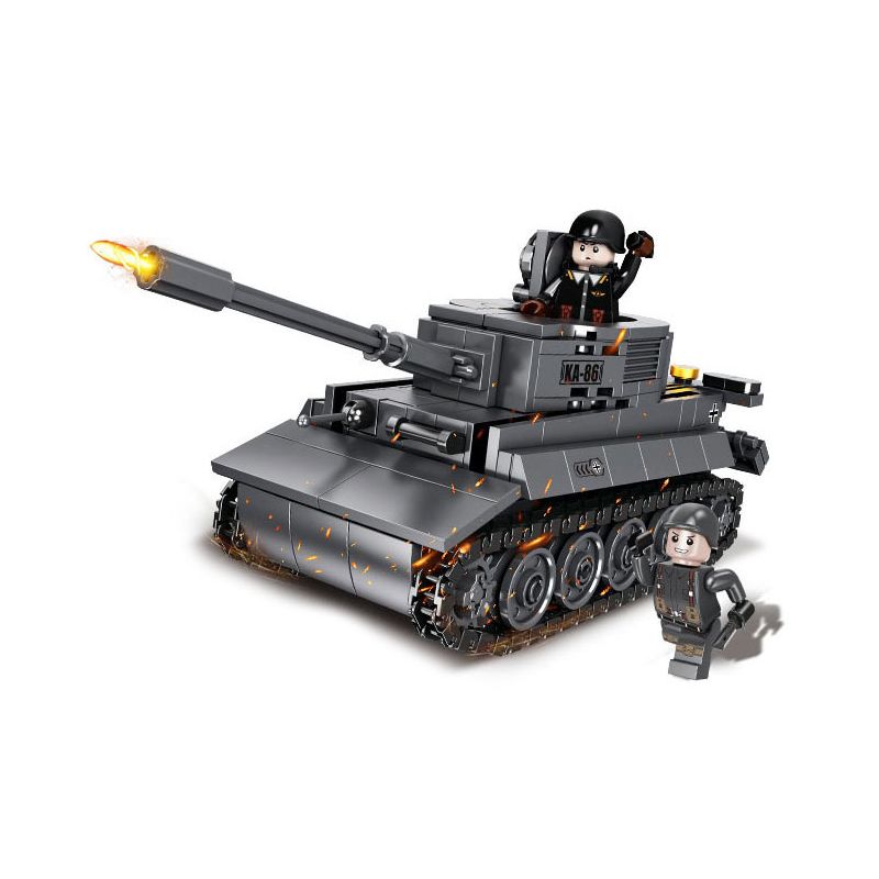 FORANGE FC4003 4003 non Lego VŨ KHÍ OVERLORD XE TĂNG HẠNG NẶNG TIGER bộ đồ chơi xếp lắp ráp ghép mô hình Military Army TIGER HEAVY TANK Quân Sự Bộ Đội 385 khối