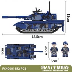 FORANGE FC4008 4008 non  VŨ KHÍ OVERLORD XE TĂNG CHIẾN ĐẤU CHỦ LỰC LEOPARD 2A7 bộ đồ chơi xếp lắp ráp ghép mô hình Military Army LEOPARD 2A7 MAIN BATTLE TANK Quân Sự Bộ Đội 352 khối
