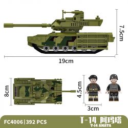 FORANGE FC4006 4006 non  VŨ KHÍ CỦA OVERLORD XE TĂNG CHIẾN ĐẤU CHỦ LỰC T-14 ARMATA bộ đồ chơi xếp lắp ráp ghép mô hình Military Army T-14 AMATA Quân Sự Bộ Đội 392 khối