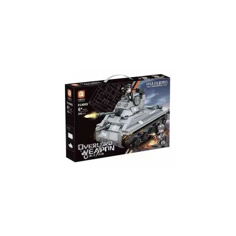FORANGE FC4005 4005 non  VŨ KHÍ OVERLORD XE TĂNG CHIẾN ĐẤU CHỦ LỰC M4A3 bộ đồ chơi xếp lắp ráp ghép mô hình Military Army M4A3 MAIN BATTLE TANK Quân Sự Bộ Đội 350 khối