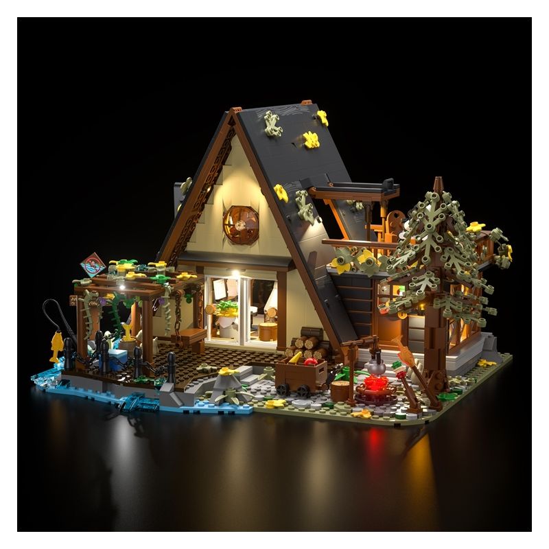 FUNWHOLE F9013 9013 non Lego CABIN KHUNG CHỮ bộ đồ chơi xếp lắp ráp ghép mô hình Creator A FRAME CABING Sáng Tạo 2061 khối