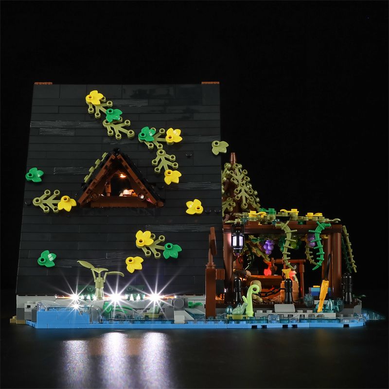 FUNWHOLE F9013 9013 non  CABIN KHUNG CHỮ bộ đồ chơi xếp lắp ráp ghép mô hình Creator A FRAME CABING Sáng Tạo 2061 khối