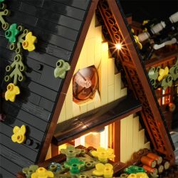 FUNWHOLE F9013 9013 non  CABIN KHUNG CHỮ bộ đồ chơi xếp lắp ráp ghép mô hình Creator A FRAME CABING Sáng Tạo 2061 khối