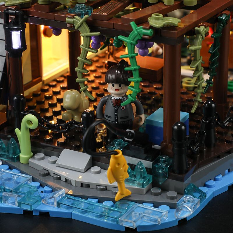 FUNWHOLE F9013 9013 non  CABIN KHUNG CHỮ bộ đồ chơi xếp lắp ráp ghép mô hình Creator A FRAME CABING Sáng Tạo 2061 khối