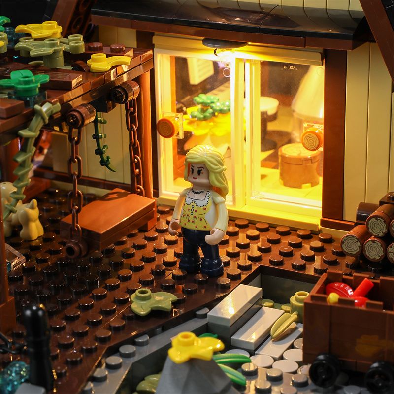 FUNWHOLE F9013 9013 non  CABIN KHUNG CHỮ bộ đồ chơi xếp lắp ráp ghép mô hình Creator A FRAME CABING Sáng Tạo 2061 khối