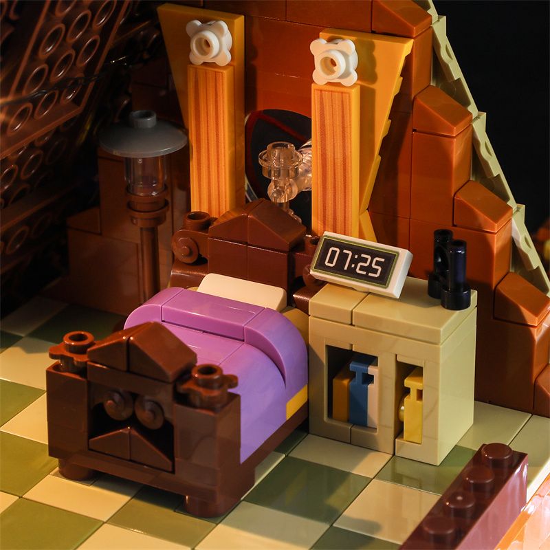 FUNWHOLE F9013 9013 non  CABIN KHUNG CHỮ bộ đồ chơi xếp lắp ráp ghép mô hình Creator A FRAME CABING Sáng Tạo 2061 khối