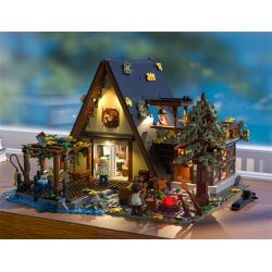 FUNWHOLE F9013 9013 non  CABIN KHUNG CHỮ bộ đồ chơi xếp lắp ráp ghép mô hình Creator A FRAME CABING Sáng Tạo 2061 khối