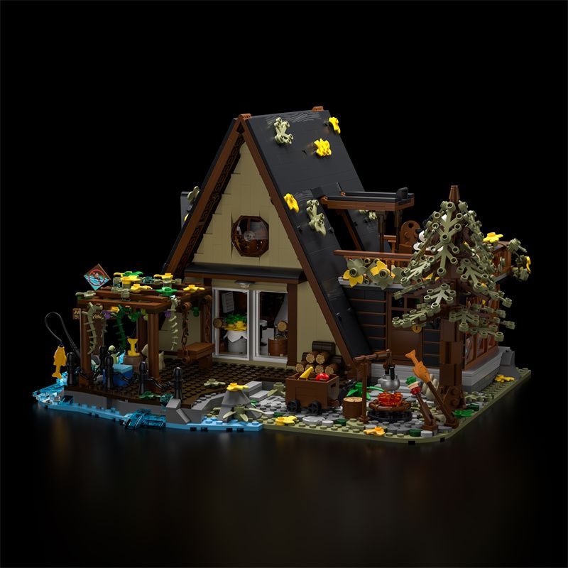 FUNWHOLE F9013 9013 non  CABIN KHUNG CHỮ bộ đồ chơi xếp lắp ráp ghép mô hình Creator A FRAME CABING Sáng Tạo 2061 khối