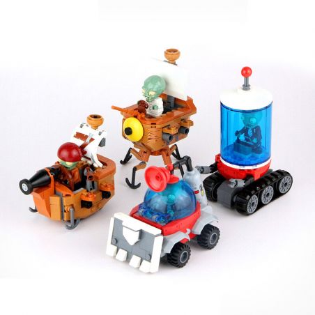 GUDI 60014 non  PLANTS VS. ZOMBIES 4 LOẠI PHƯƠNG TIỆN bộ đồ chơi xếp lắp ráp ghép mô hình Movie & Game Phim Và Trò Chơi 607 khối