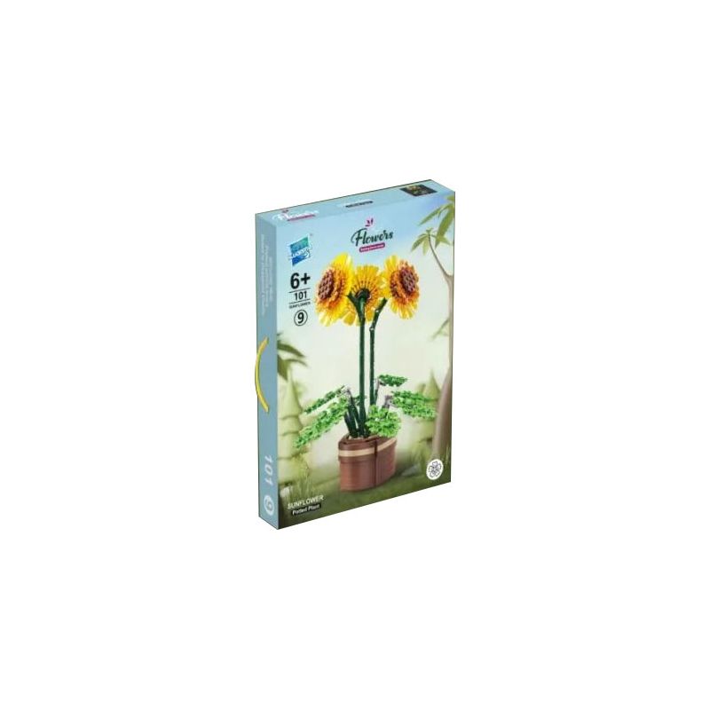 ZUANMA 101-9 non Lego HOA HƯỚNG DƯƠNG bộ đồ chơi xếp lắp ráp ghép mô hình Creator SUNFLOWER Sáng Tạo 886 khối