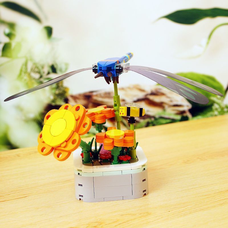 ZUANMA 103-F5 non  CHẬU CÂY CHUỒN bộ đồ chơi xếp lắp ráp ghép mô hình Creator Sáng Tạo 214 khối